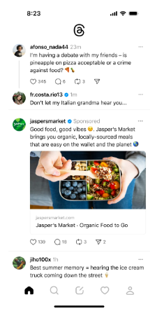 Threads広告配信イメージ（フィード））