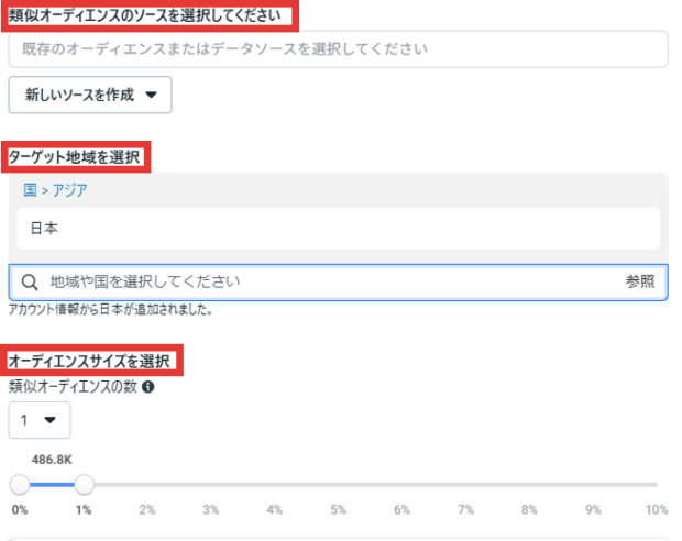 類似オーディエンスの作成方法①