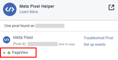 Meta Pixel Helperでの動作確認