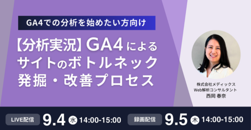 アーカイブ動画『GA4で分析を始めたい方向け 【分析実況】GA4によるサイトのボトルネック発掘・改善プロセス』公開しました